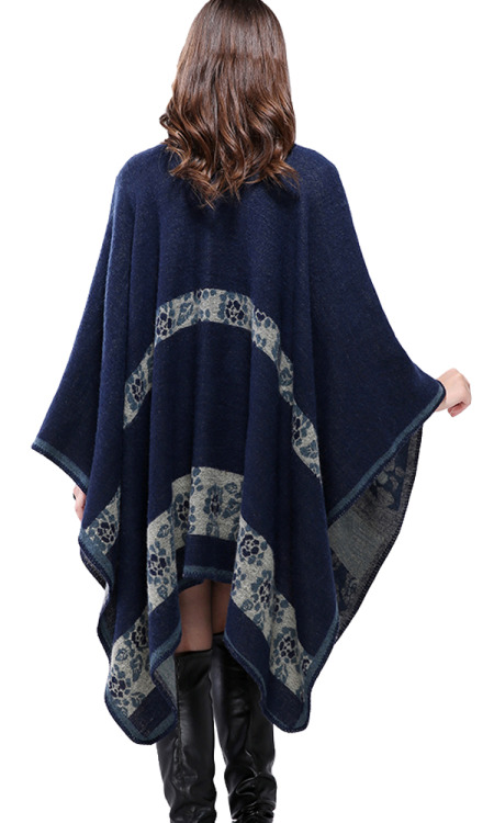 lovely-shoes: Urban CoCo Women’s Color Block Open front Blanket Poncho