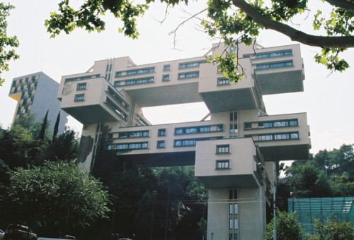 diogofalmeida:  Former  Ministry of Highway Construction in Georgia, nowadays the headquarters  of the Bank of Georgia . Kodak Ektar 100.  Tbilisi, Georgia.  July, 2016.   