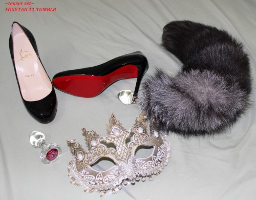 foxytail11:  After seeing so many gorgeous girls take naughty pics with their Louboutins, I thought I’d do the same =).  I surprised Master by wearing only my tailplug in my ass, my princess plug in my pussy, and my Louboutins on my feet… lots more