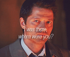 morlanovak:  spn meme: four otps (¼) ↳ Dean/Castiel  “‘We’ve been through much together, you and I”  