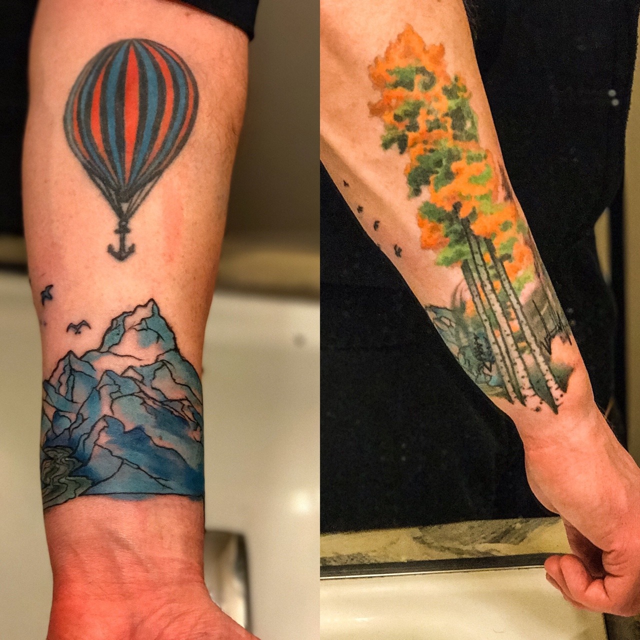 fuckyeahtattoos:Start of my scenic sleeve. Done by Seth at Landmark Tattoo, Denver