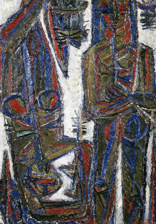 Collection item of  the week:  Adam and Eve by Moshe Tamir, oil on canvas, The Joseph and Rebecca Me