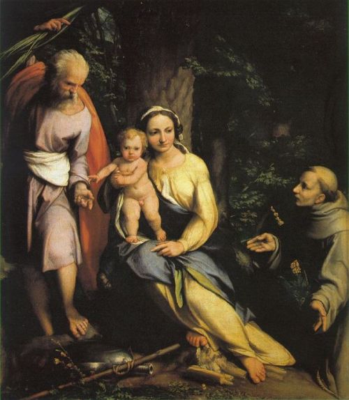 The Rest on the Flight to Egypt with St. Francis, Correggio, 1517