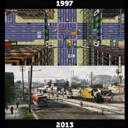 amy-danielle:  how gta looks now compared to 1997, wow 