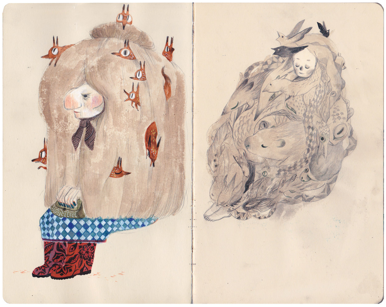 ssoja:  I started my third moleskine sketchbook a year ago, and well, these are all