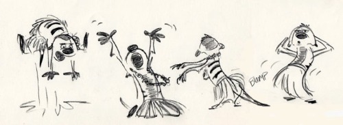 barryjohnson77:Story thumbnail drawings of mine of Timon doing the Hula.Disney The Lion King