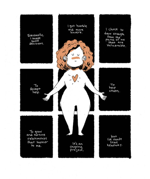 draw-blog:CW: Self-harm, mention of self-harmThere was a recent uptick in responses to my old comic 