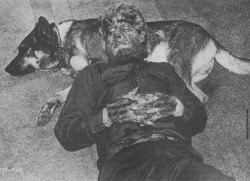 chelsamander:Lon Chaney Jr and his dog ‘Moose’ 