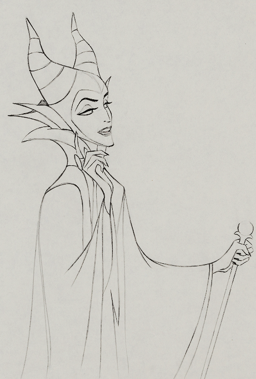 vintagegal:  Production Drawing of Maleficent for Disney’s Sleeping Beauty (1959)