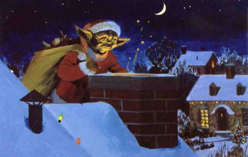 sailorgojirarex1997: ringoroadagain:  spacedijks:  talesfromweirdland: Yoda Claus on a 1994 trading 