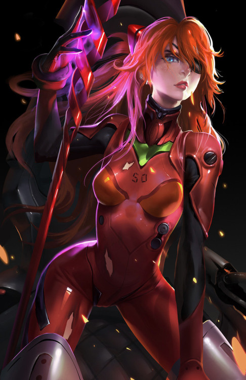 cyberclays:  Asuka - Evangelion fan art by GFi Lee More selected Asuka fan art on my tumblr [here] More selected Evangelion fan art on my tumblr [here] 