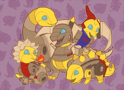 shibara:  Group of chibi Dinobots commished