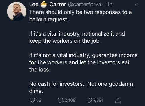 apocalyptic-mailman: isn’t the whole capitalist justification for why owners should be rich “well they take the risk!” but then when push comes to shove and the company’s going under, their first priority is always giving themselves a golden