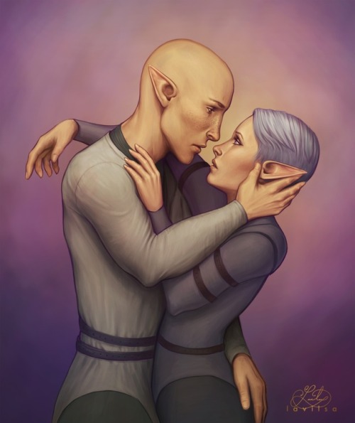 Commission of Solas and her wonderful OC Silvhen Lavellan for the wonderful @oh-solas-mio :)Art Page