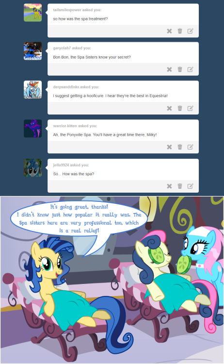 milkmare-of-trottingham:  Much talk of manestyling happened afterwards.  x3