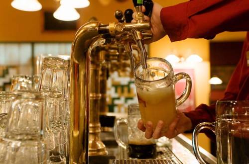 Man pouring wine