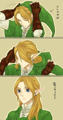 flutterbyesandpollywogs:  domyr:  7 years of hair growth. It makes so much sense http://www.pixiv.net/member.php?id=2283371  Aww, Navi doing up Link’s hair is just so adorable! :D 