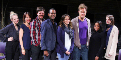 Tina Fey poses with the cast at The Safe Harbor benefit reading of &lsquo;Reckless&rsquo; at Playwri