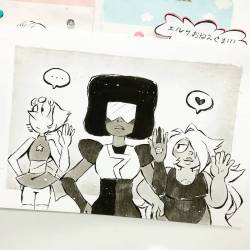 nagai13:  25/31 inktober requested by Alexandre Sakai  Request: “As Crystal Gems fazendo um cover de Single Ladies, com a Garnet de Beyoncé”  We… are the crystal ladies…? :v  #stevenuniverse #garnet #pearl #amethyst #inktober #inktober2015 