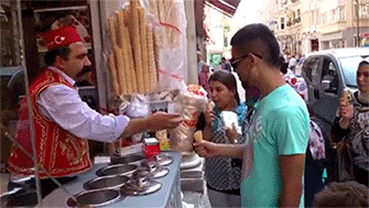 frustration-squared:  kung-foofighter:  eytancragg:  anthramen:  I have felt first-hand the very wrath of the Turkish ice-cream man.  The trolliest ice cream man to ever live. And look at that fucking majestic mustache.  O.O  oh my god 