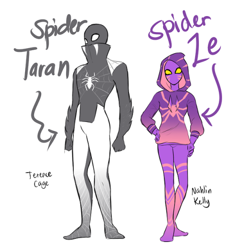 softmushie:finally got the chance to post these bad boy(and girl)s!!! these spidersonas belong to my