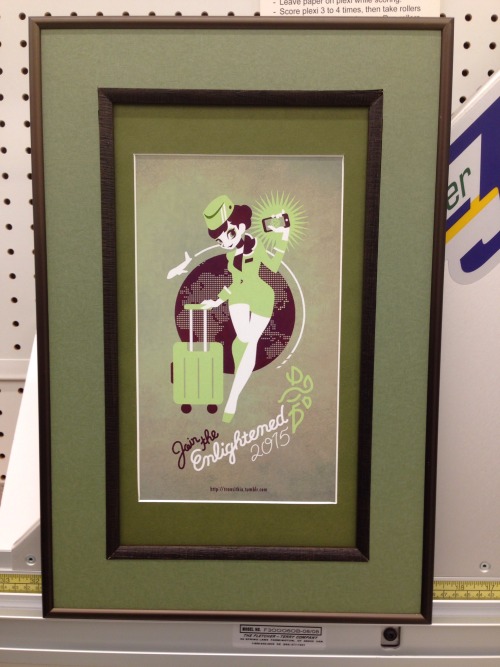 chibiokamiko: Hanging art in my frame shop! My fanart of the Gaang is there! The original is the one