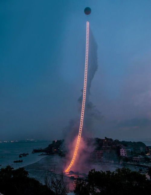 Porn thekhooll:  Sky Ladder Cai Guo-Qiang Sky photos