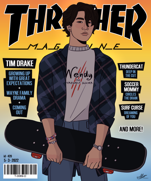 rabdoidal:  tim drake is the best because he was made in the 90s so DC gave him the ability to skateboard - i think itd be very fun if he was in thrasher talking about being a millionaire CEO that also inexplicably skateboards   ✨ kofi link in bio