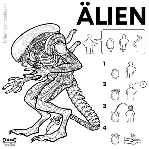 blktauna:  laughingsquid:  IKEA-Style Assembly Instructions for Creating Iconic Movie Monsters by Ed Harrington  <3