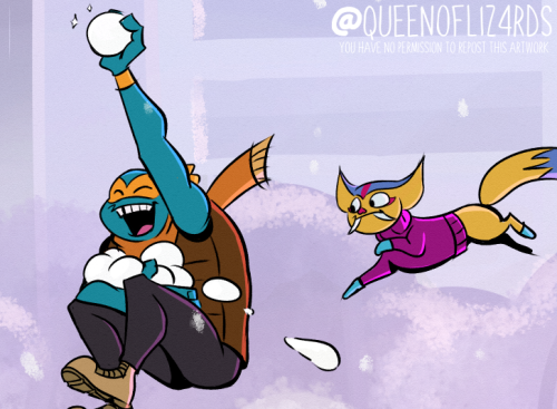 queenofliz4rds: I drew snow turdles having fun I lob them so much. Please reblog if you can! It help