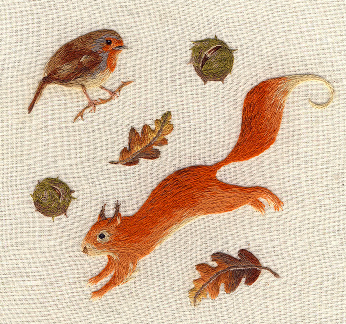itscolossal:  Tiny Embroidered Animals by Chloe Giordano 