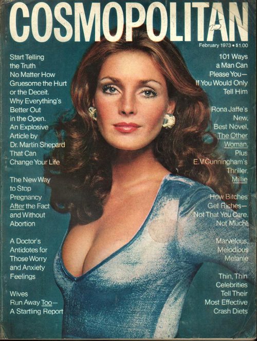Jennifer O’Neill on the cover of Cosmopolitan, February, 1973.