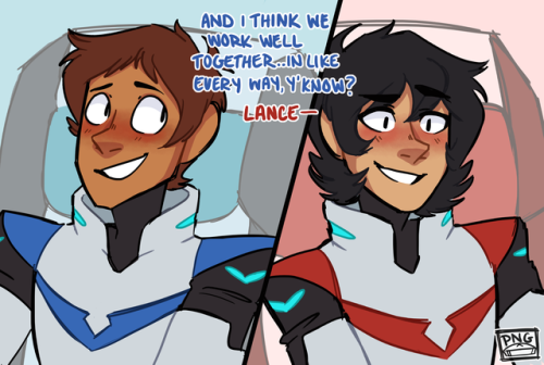 pngpotpies:the lion comms aren’t really the most private place to ask keith on a date, lance