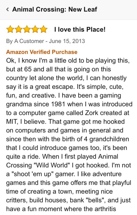 lovelyardie:  nintndo: grandma reviews for animal crossing I love you grandma