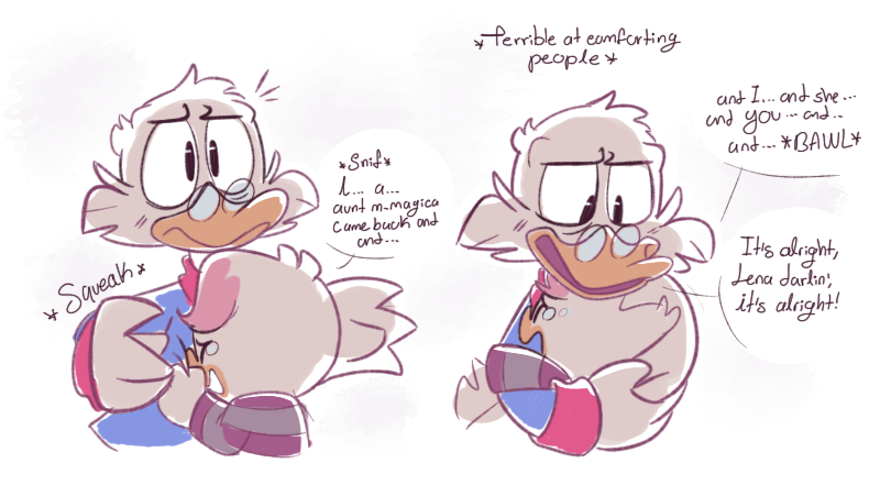 tricia-morvill:Sooo, I kept seeing posts about Scrooge adopting Lena and how he’s