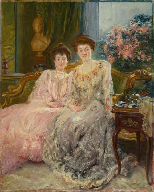 Portrait of the Kharitonenko sisters Princess Elena Urusova and Countess N. P. Stenbock-Fermor by Pa