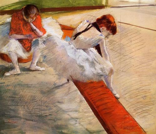 Dancers Resting, 1879, Edgar DegasMedium: pastel
