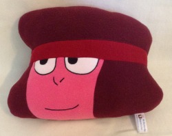 miharuthekunoichi:  After seeing Hit the Diamond I just couldn’t resist making a Ruby pillow!  Her head shape works perfectly as a pillow and I just love how her headband turned out!  I’m tempted to keep her but I know she’ll make another Ruby
