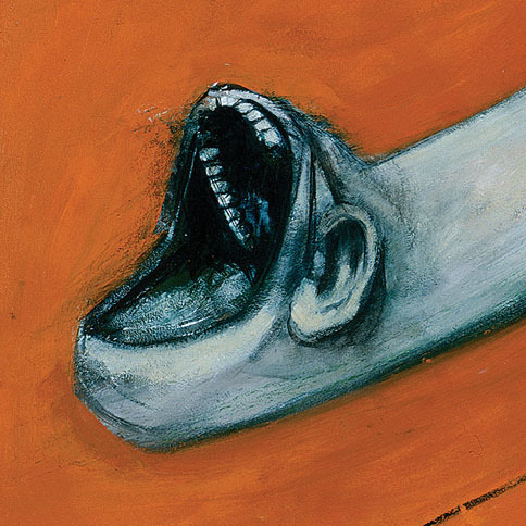 thedrugsagainstwar:  Detail of Three Studies for Figures at the Base of a Crucifixion by Francis Bacon (1944) 
