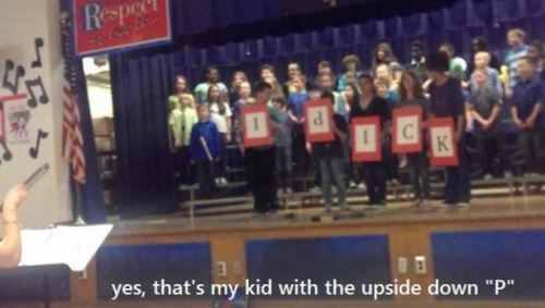 You know its on purpose.  I like that kid.