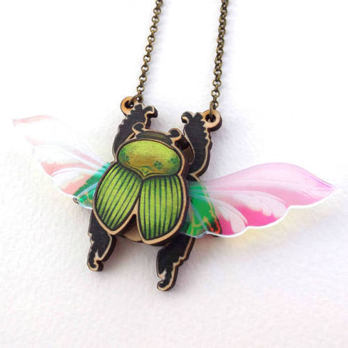 happyhookingmama:sosuperawesome:Reptile, Axolotl and Creepy Crawlies Necklaces by BIRCH pls on Etsy 