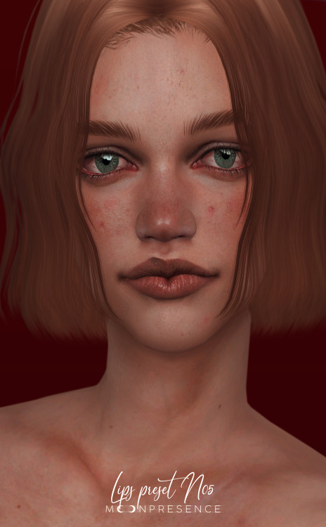 moonpres-sims:FEMALE LIPS PRESETS N01-05all ages | only female | custom thumbnailDOWNLOAD (early acc