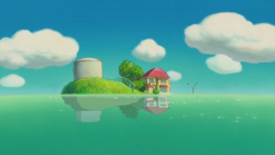 studio-ghibli-miyazaki-hayao: Some cute pictures from the movie “Ponyo On The Cliff By The Sea”.  - Sosuke owns this small speedboat, which Ponyo enlarges the boat so they can sail out and search for his mother, who drove away the night before to