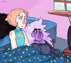 starrtles:  They are very sleepy and sick, let them slightly-deliriously marathon Crying Breakfast Friends if they want. (or lie face-down and sleep, if you’re Garnet) 