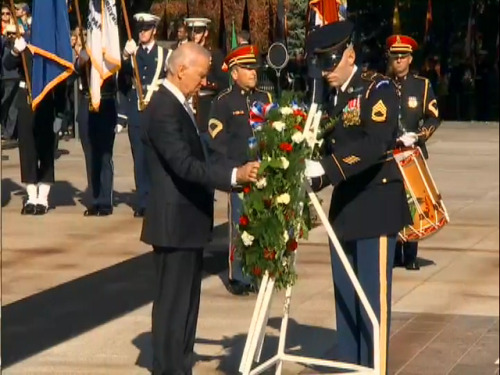 nbcnightlynews:Vice President Joe Biden lays wreath at the Tomb of the Unknown Soldier at Arlington 