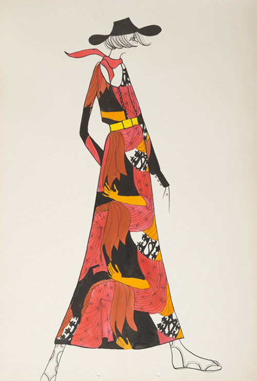 Yannis Tseklenis sketch. “Vase look” collection, 1970.
© Peloponnesian Folklore Foundation, Nafplion.