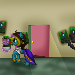 asksweetdisaster:  Sweet: *snickers* Finally found a use for the monkey Storm gave me xD  ((Another mini update from the party xD Next ones are bigger ones :DFeaturing Shadowcolt and Blue Raptor and DotEXE for posters xD And Zach again hanging on the