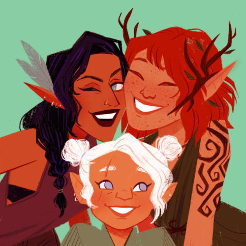 diwhitney:i miss themtwitter / ig / inprnt [image description: a closeup drawing of Vex, Keyleth and