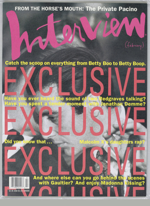 Tibor Kalman, artwork for the magazine Interview, 1990-1991. M&Co. USA. Via @cooperhewitt