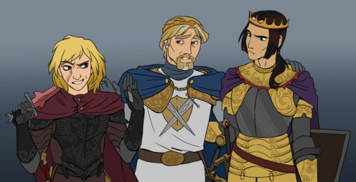 arthurian-mythia: iesnoth: (from the left) Mordred, King Arthur, and Constantine for a commissioner 